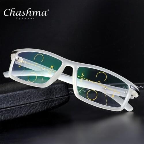CHASHMA Brand Progressive Multifocal Lens Reading Glasses Men Presbyopia Hyperopia Bifocal Sports Glasses TR90 Oculos De Grau