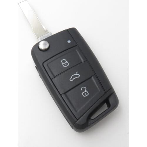 Flip Folding Key Shell For VW Golf 7 GTI MK7 Skoda Octavia A7 Seat Remote Keyless Case Auto Replacement For VW 3 button NO LOGO