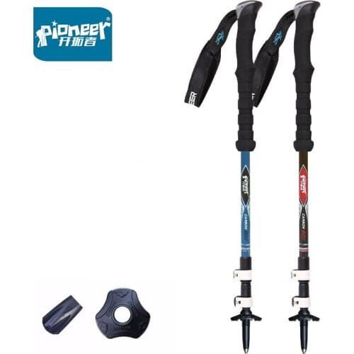 Pioneer 195g/pcs Ultra-light Carbon Fiber Hiking Walking Sticks Alpenstock External Nordic Trekking Poles Telescope Sticks 2021