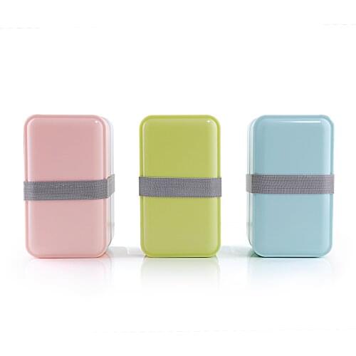 Portable Plastic Food Container Double Layers Lunch Box Bento Boxes Dinnerware Microwave Food Storage Container Lunchbox 950ml