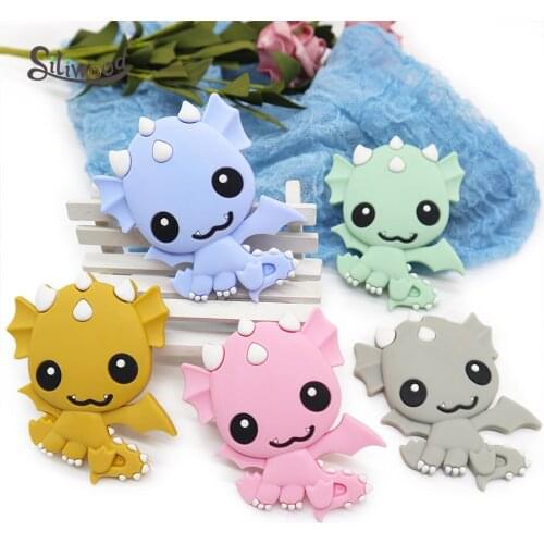 10pc Baby Teether Dinosaur Rodent Animal Food Grade Silicone Teether BPA Free TeethingTeether For Teeth Tiny Rod Infant Gift