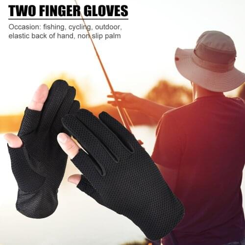 Fishing Hunting Gloves Anti-Slip 2 Fingers Cut Breathable Outdoor Camping Sports for Outdoor Cycle Biking Entertainment