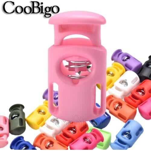 20pcs Colorful Cord Lock Stopper Toggle Clip Rope Clamp Buckles For Badge Lanyard Shoelace Adjustment Accessories
