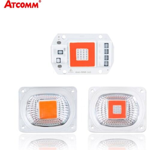 20W 30W 50W COB LED Phyto Chip Grow Lamp Blue & Red Full Spectrum Diode Fitolampy With LED Lens For Plants Seeds Greenhouse