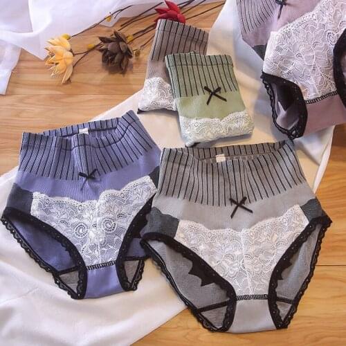 Cotton Womens Underwear Panties High Waist Briefs Solid Color Breathable Underpants Seamless Soft Lingerie Girls Fashion Briefs