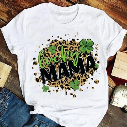 Women Fashion Love Leopard Letter Sweet Summer Mama Mom Mother Tshirts Clothes Graphic T Top Lady Print Female Tee T-Shirt
