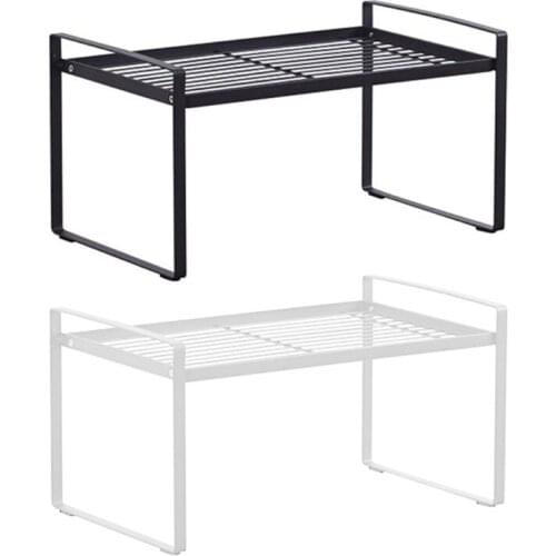 Kitchen Shelf Organizer Stand Iron Handle Spice Rack Desktop Cups Saucers Holder Household Support