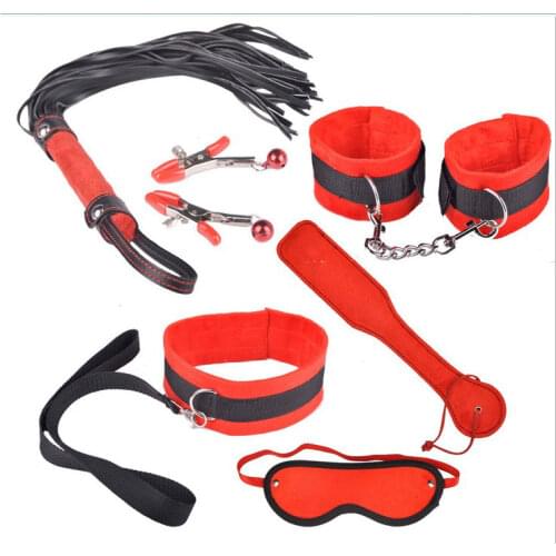2017 Hot Sale Sexy Toy 7 Pcs/set Kit Sex Toys for Couples, Sex Eye Mask Erotic Toys for women red accessories