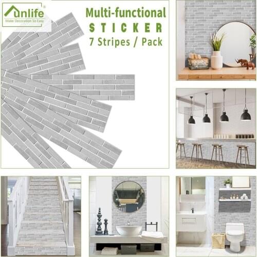 21cmx100cmx7pcs Gray Brick Pattern Bar Decoration Stickers Cabinet Refrigerator Wallpaper Table Furniture Refurbished Wall Decal