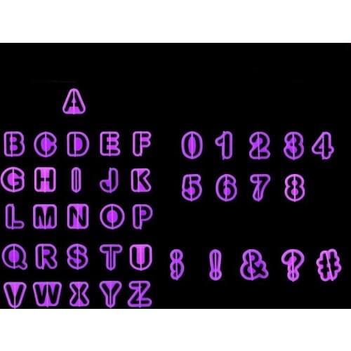 40Pcs/Set DIY Baking Tools Symbol Fondant Cake Decoration Printing Mold Alphanumeric Number Plastic Biscuit Mold