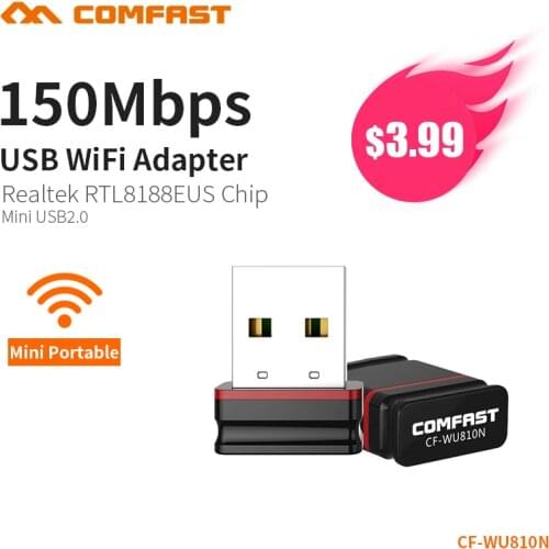 COMFAST 150Mbps MINI Wireless USB WiFi Adapter Dongle Network LAN Card 802.11n PC Receiver For MAC WindowsXP/7/8/10 Vista Linux