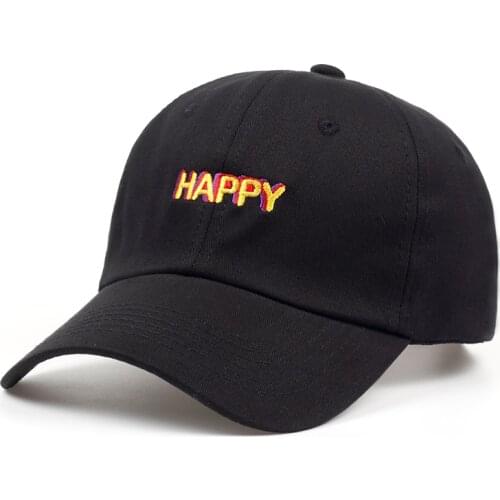 2018 new SLOUCH HAPPY TEXT LOGO dad hat ADJUSTABLE CURVED BILL DAD HAT BASEBALL CAP STRAPBACK NWT