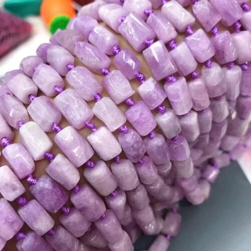 Loose beads pillar faceted kunzite purple 7*9-10mm for DIY wholesale 14" FPPJ gemstone