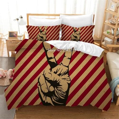Rock Guitar Sound Series Pattern Fashion Duvet Bed Cover Pillowcase Bedding Set Adult Teenager Bedroom Decoration Home Textile