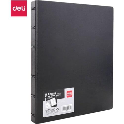 Deli Super Large Capacity Business Card Book Holder Stock Journal Card Organizer 600 Cards Black Office Supplies Stationery 5780