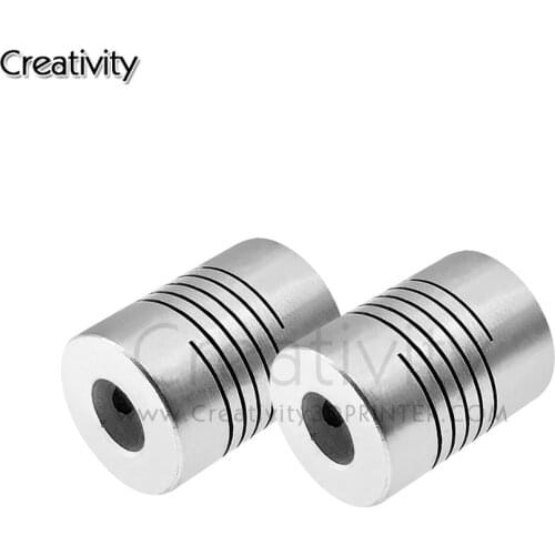 Coupling Flexible OD 19x25mm(7x7mm 7x8mm 8x8mm 8x10mm 10x10mm)Special size 3D part Silver CNC Motor Jaw Shaft Coupler 5mm To 8mm