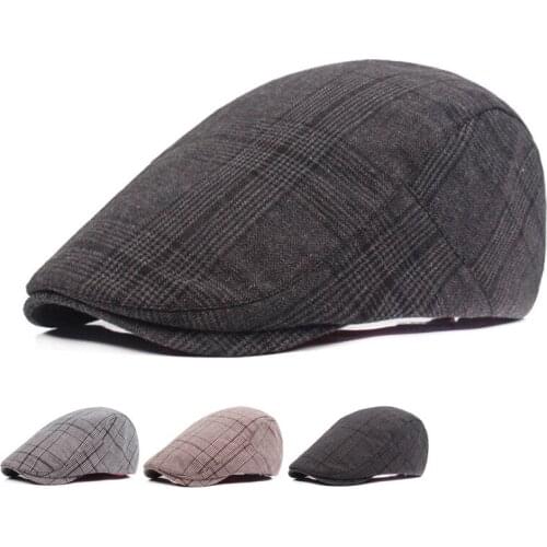 Beret golf caps for men Women Spring Summer Hat Vintage Plaid Ivy Newsboy Flat Cap Flat cap Sun Hat Beret Adjustable Beret Cap