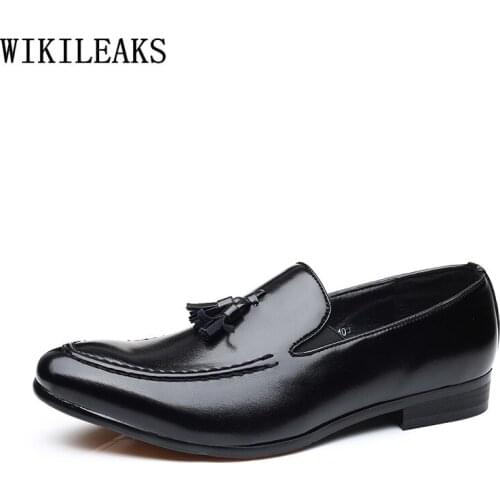 Patent Leather Loafers Oxford Wedding Shoes for Men Business Suit Dress Office Shoes for Men Formal Slip on Shoes Men Tassels