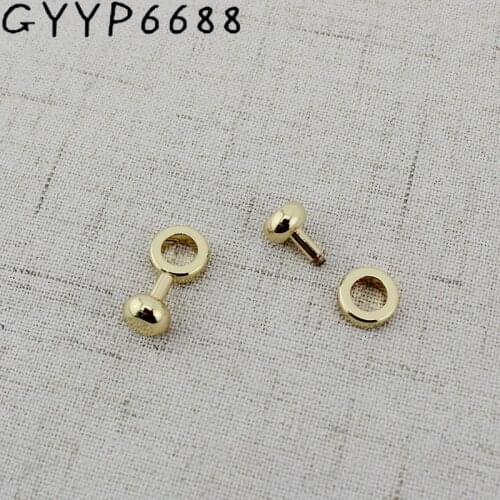 2pcs Copper screws Round Head Solid Nail Leather Screw Rivet Bags Decoration Chain no hook bag modification