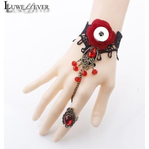 Hot Fashion Lace Woven Bracelet 217 Interchangeable Flower 12mm 18mm Snap Button Bangle Charm Jewelry For Women Girl Gift