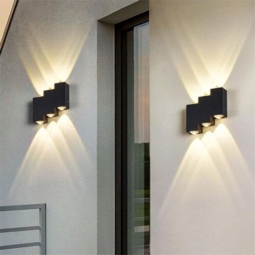 BEIAIDI 6W Trapezoid Outdoor LED Wall Lamp Waterproof Modern Courtyard Wall Light Villa Hotel Staircase Aisle Exterior Wall Lamp
