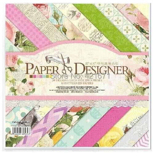 New 8''colorful flower season theme Gift Wrapping Book kit 40sheets/set,DIY Scrapbooking Paper pack Set,origami,paper craft