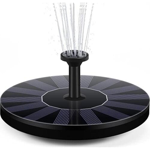 Solar Fountain Pump 1.4W With 6 Styles Nozzles Solar Powered Water Pump Submersible Outdoor For Bird Bath Pond Pool Fish Tank