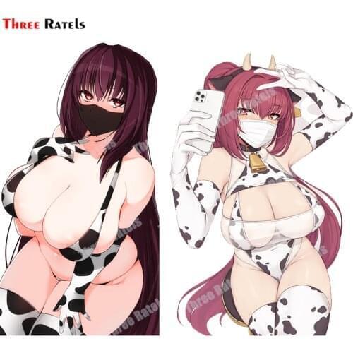 Three Ratels A796 Scathach And Scathach Fat Cartoon Car Sticker For Saab Auto Accessories VInyl Material Waterproof Decals