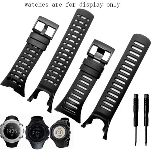 Waterproof Silicone watchband black bracelet Suitable for ambit1/2/3 mens outdoor sports Soft rubber watch chain
