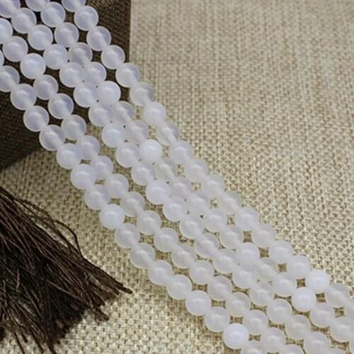 High Quality White Agates Round Beads Natural white Stone Beads Pick Size 8mm Beads For Jewelry Making Bracelet Necklace Beads