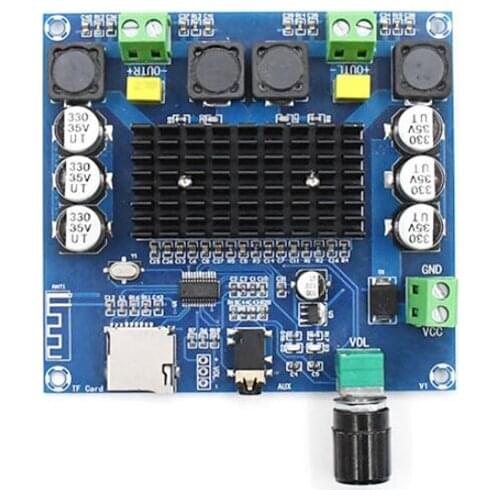 XH-A105 Bluetooth 5.0 TDA7498 Digital Amplifier Board 2X100W Stereo Audio AMP Module Support TF Card AUX Diy Kit