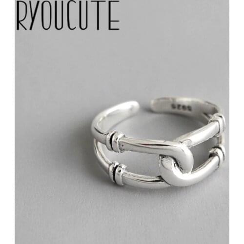 Bohemian Ethnic Silver Color Cross Chains Rings for Women Bridal Wedding Vintage Open Finger Rings Christmas Gifts