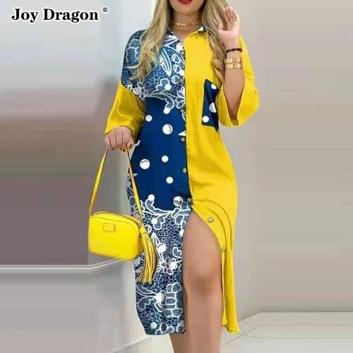 Summer Shirt Dress Robe Vintage Pocket Button Contrast Casual Lapel Light Dresses 2021 Fashion Party Short Sleeve Ladies Clothes