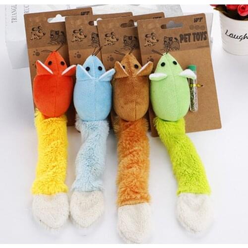 1PCS Long tail mouse cat teaster toys funny pet toys cat toys mouse trainning funny playing toys interactive with catnip 4 color
