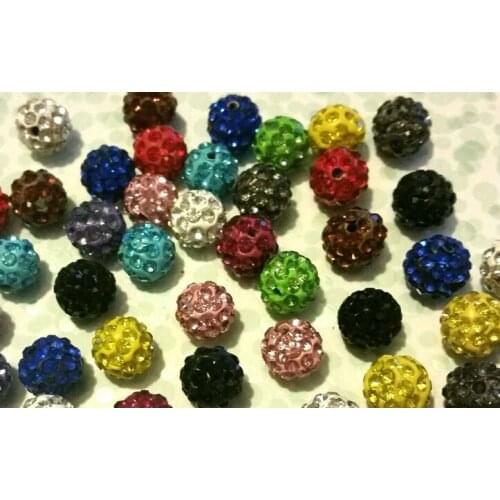 10mm 200pcs/lot hot mixed white multicolor u3535 Rhinestone round clay Beads bracelet diy crystal