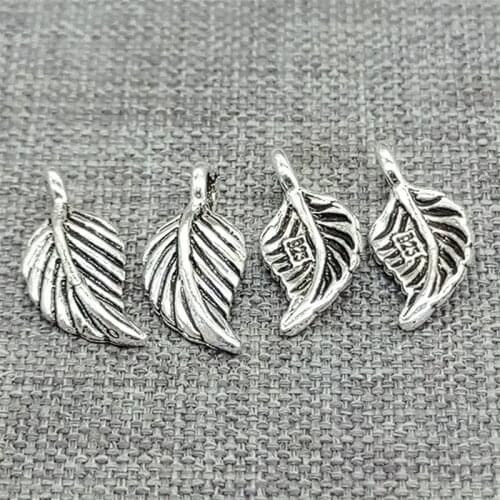 925 Sterling Silver Tiny Leaf Leaves Charms with 925 Stamped for Bracelet Necklace