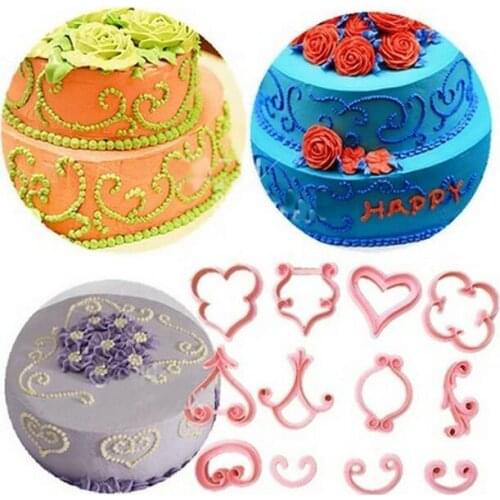12Pcs/Set Printing Mold Fondant Cake Decoration New Mold Cookie Mold Baking DIYTool Cake Tools