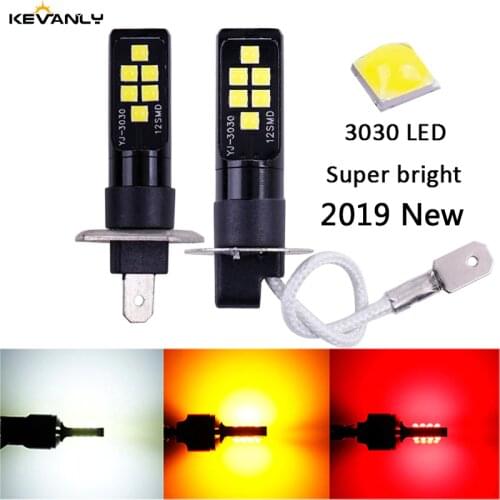 2PCS Auto H1 LED H3 LED Super Bright 3030 Chips High Power car Fog Lights Car Driving Light Fog lamps Auto Leds headlight 12v