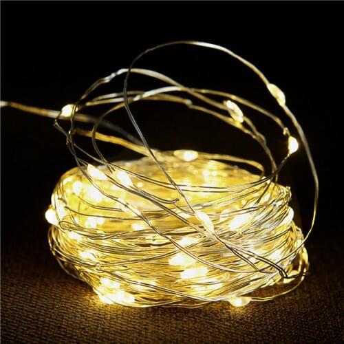 20m Waterproof Copper Wire Fairy USB LED String Lights Silver Wire Waterproof Light Garland Home Christmas Wedding Party Decor