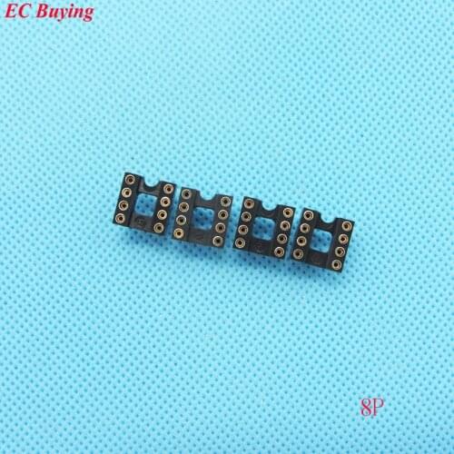 30pcs Round Hole 8 Pin 2.54MM DIP IC Socket Adaptor Solder Type IC Connector (If you need other quantity, please contact us )