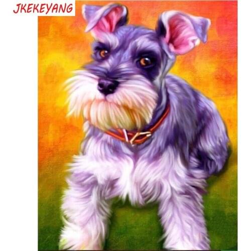 5D DIY square/round Diamond Painting Schnauzer dog Cross Stitch Diamond Embroidery Pattern Rhinestone J2652