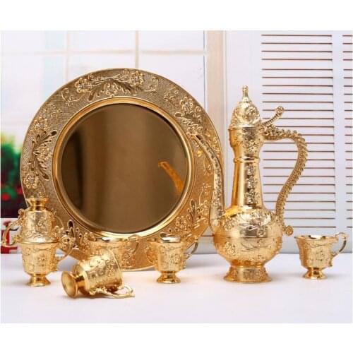 8pcs/set fashion metal wine set whisky decanter drink shaker moonshine accessories for home bar JJ105