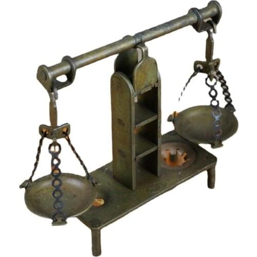 Antique Miscellaneous Antique Shelf Furnishings Brass Small Weigher Bronze Crafts Home Decorations Balance Ornaments