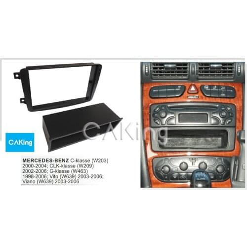 Car Radio Facia Panel for MERCEDES-BENZ C-klasse (W203);CLK-klasse (W209);G-klasse (W463);Viano (W639);Vito (W639) Dash Kit Trim