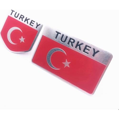 Automobile Motorcycle Exterior Accessories Turkey Turkish National Flag Aluminum Alloy Car Stickers