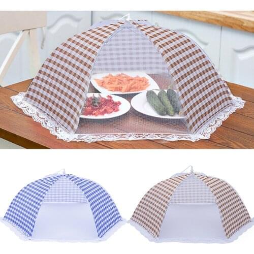 Behogar 18inch Round Pop-up Foldable Breathable Anti Fly Food Net Mesh Cover Umbrella for Home Barbecues Camping Kitchen Gadget
