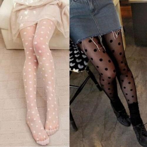 Seamless Women Stockings White Black Lace Sheer Elastic Polka Dots Stockings Tights Pants New Arrival