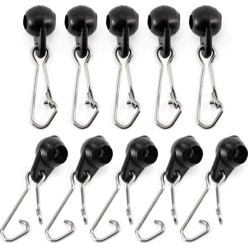 10pcs Fishing Zip Slider Beads Fishing Line Snap Hook Connector Terminal Tackle Line Rigs Carp Fishing Tackle Accessories