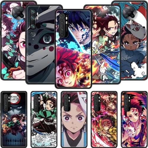 Phone Case for Xiaomi Mi 11 Poco X3 NFC F2 9T 10T Pro 9 SE 10 Lite 5G Note 10 CC9E Black Cover Demon Slayer Kimetsu no Yaiba