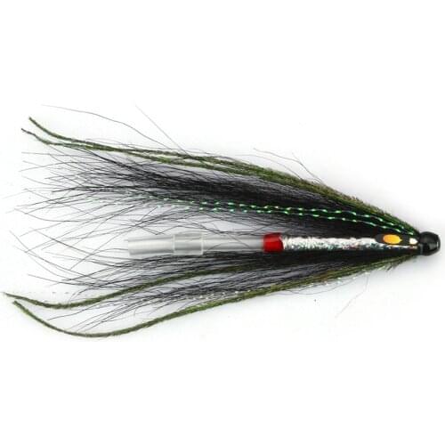 Black Nighthawk Tube Fly Salmon Fly Sea Trout Flies Plastic Tubes (8-pack)
